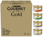 Kassi m&auml;rgtoit Purina Gourmet Gold Feine Pastete, lambaliha/veiseliha/k&uuml;&uuml;likuliha, 0.085 kg, 96 tk