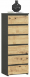 Kummut Akord Furniture Factory CL6, grafiit v./artisan oak, 109 cm x 35 cm x 40 cm