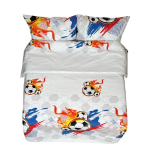 Voodipesukomplekt Rustilė Fireball 3315, sinine v./valge v./punane v., 60 x 60 cm, 135 x 200 cm, 3 tk