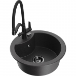 K&ouml;&ouml;givalamu koos kraaniga Mexen Diego, graniit, 48.8 cm x 48.8 cm x 16.7 cm, black granite+black