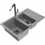 K&ouml;&ouml;givalamu koos kraaniga Mexen Gaspar, graniit, 73.7 cm x 47.5 cm x 17.7 cm, grey+black/gold v.