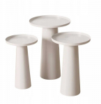 Kohvilaudade komplekt Boltze Jacky, valge v., 28 - 38 cm x 38 cm x 45 - 55 cm, 3 tk