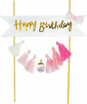 Dekoratsioon Arpex Happy Birthday, valge v./roosa v.