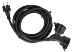 Pikendusjuhe Airam "Y", 3G1.5, 5 m, IP44, 2 pesa, must v.