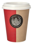 &Uuml;hekordne pokaal Pap Star Coffee To Go, 300 ml, &Oslash; 9 cm, 10 tk