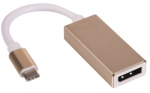 Adapter Akyga AK-AD-56 USB Type-C, Displayport, 0.15 m, kuldne v.