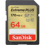M&auml;lukaart SanDisk Extreme Plus, 64 GB, 170 Mb/s - 80 Mb/s