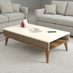 Kohvilaud Kalune Design Milan, kreemjasvalge/p&auml;hklipuu v., 105 cm x 60 cm x 34.6 cm