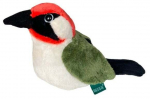 Pehme m&auml;nguasi Beppe Green Woodpecker Bird, punane v./roheline v., 13 cm
