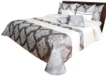 Voodikate NM44-U, kuld v./grafiit v./kreemjasvalge, 240 cm x 260 cm