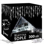 LED valguskardin Springos, 14.5 m, k&uuml;lm valge v., 300 LED