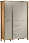 Riidekapp Gala Meble Indygo S3D3S, tamm v./beež v., 138 cm x 53 cm x 199.5 cm
