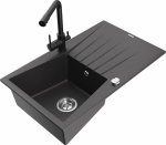 K&ouml;&ouml;givalamu koos kraaniga Mexen Cesar Duero, graniit, 77.5 cm x 47 cm x 20 cm, must/kroom