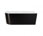 Vann, teisaldatav Besco Zoya, 170 cm x 80 cm x 59 cm, nurga-, valge/must
