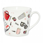 Tass Ambition Fashion Your Time, valge/punane, 0.4 l