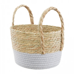 Korv Ambition Boho, puuvill/merihein, 27 cm x 27 cm