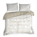 Voodipesukomplekt PTE-167, valge v./beež v., 70 x 80 cm, 200 x 220 cm