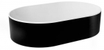 Vannitoa kraanikauss Besco Lova Black&White, mineraalvalu mineral durabe, 53 cm x 34 cm x 11 cm, valge/must