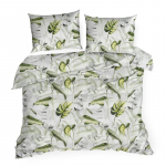Voodipesukomplekt Ellen, valge v./roheline v., 70 x 80 cm, 200 x 220 cm