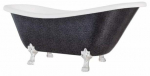 Vann, teisaldatav Besco Otylia Glam, 160 cm x 77 cm x 69.5 cm, ovaalne, valge/kroom