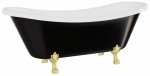 Vann, teisaldatav Besco Amelia B&W, 190 cm x 77 cm x 69 cm, ovaalne, kuldne/valge