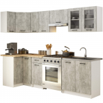 K&ouml;&ouml;gikomplekt Akord Furniture Factory Oliwia, valge v./hall v., 3 m