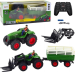 Rc-traktor Lean Toys Farm Machine, 1:24, punane v./roheline v.