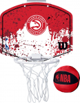 Riputatav korvpallilaud koos r&otilde;ngaga Wilson NBA Mini Hoop Atlanta Hawks, Palliga
