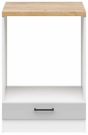 Kapp integreeritavatele kodumasinatele Junona Line, valge v./helehall v./kuldne tamm v., 51 cm x 60 cm x 85.7 cm
