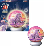 3D-pusle Ravensburger NightLight Horses on the Beach, 12.9 cm x 12.9 cm, 73 tk, roosa v.