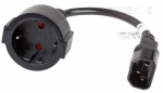 Adapter Lanberg IEC C14 / Schuko Schuko, IEC 320 C14, 0.2 m, must v.
