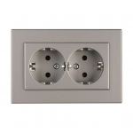 Pistikupesa 2-ne Vilma XP500 111050202905, maandusega, metall v.