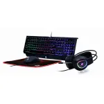 Juhtmega klaviatuuri ja hiire komplekt Gembird Phantom 4in1 Gaming set, EN, must v.