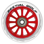 Rollerite lisavarustus, ratas Bestial Wolf Pilot, valge/punane