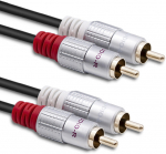 Kaabel Qoltec 2 x RCA - 2 x RCA 52336 2 x RCA male, 2 x RCA male, 1 m, must v.
