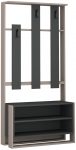 Riiuliga riidepuu Kalune Design Chester 855DTE4017, 180 cm, antratsiit v./hele pruun v.