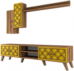 Sektsioonkapp Kalune Design Class S 845HCT3014, kollane v./p&auml;hklipuu v., 35 cm x 180 cm x 44 cm