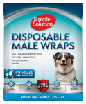 Koerte m&auml;hkmed Simple Solution Disposable Male Wraps, M, 12 tk valge