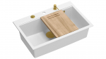 K&ouml;&ouml;givalamu Quadron Marc Workstation, graniit, 92 cm x 58 cm x 29 cm, kuldne v./valge v.