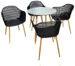 Aiam&ouml;&ouml;bli komplekt Patio Igor, must v./hall v., 4 istekohta