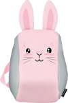 Laste seljakott Derform Rabbit, helehall v./heleroosa v., 13 cm x 14 cm x 25.5 cm