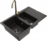 K&ouml;&ouml;givalamu koos kraaniga Mexen Gaspar Telma, graniit, 73.7 cm x 47.5 cm x 17.7 cm, metallic black / gold