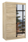 Riidekapp ADRK Revena 120, pruun v., 58 cm x 120 cm x 200 cm, peegliga