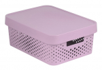 Kaanega hoiukarp, esemete hoidmiseks Curver Infinity Dots, 11 l, roosa, 36 x 27 x 14 cm
