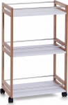 3-korruseline ratastel k&auml;ru Zeller Bamboo, 30 cm x 81 cm x 51 cm, valge v./pruun v.