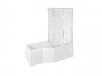 Vann, seinaga seinaga, sisseehitatav Besco Integra, 170 cm x 75 cm, parempoolne, valge/kroom