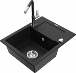 K&ouml;&ouml;givalamu koos kraaniga Mexen Enzo, vaik/graniit, 57.6 cm x 46.5 cm x 17.4 cm, must