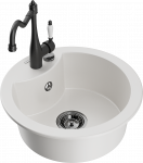 K&ouml;&ouml;givalamu koos kraaniga Mexen Diego, vaik/graniit, 48.8 cm x 48.8 cm x 16.7 cm, valge