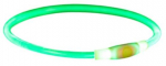 Kaelarihm koertele Trixie USB Flash Light Ring, roheline, 400 mm x 8 mm, S-M