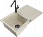 K&ouml;&ouml;givalamu koos kraaniga Mexen Cesar, graniit, 77.5 cm x 47 cm x 20 cm, beige+black